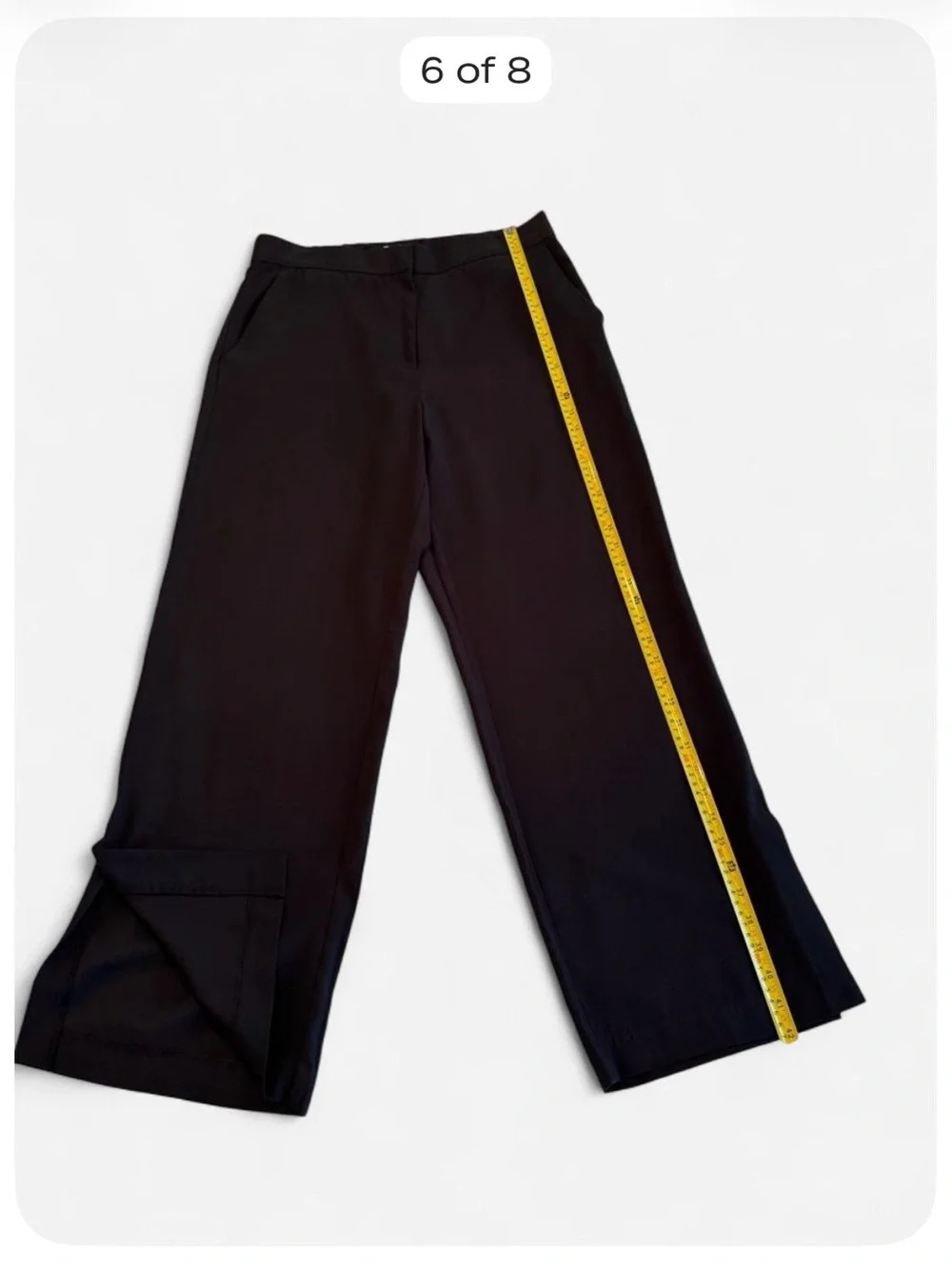 H&M Women’s Size 14 Black Tailored Ankle Slit Straight Leg Pants
